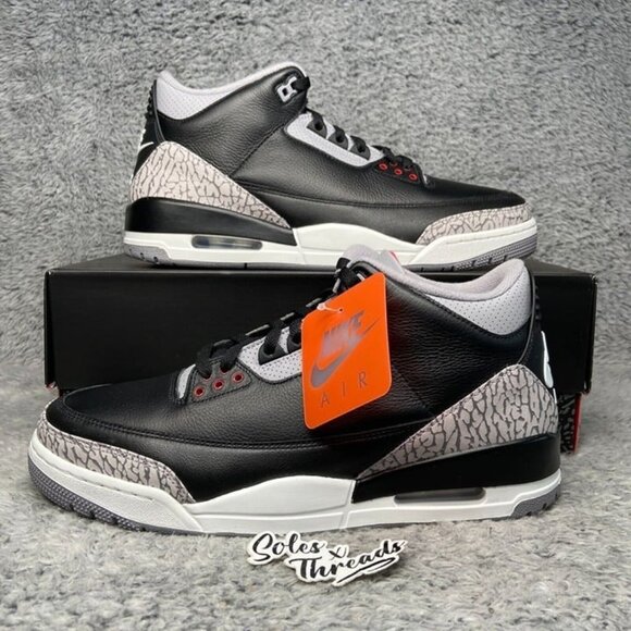 Air Jordan 3 Retro 'Black Cement 2024' Sizes Men Sneakers DN3707-010 - Picture 1 of 7